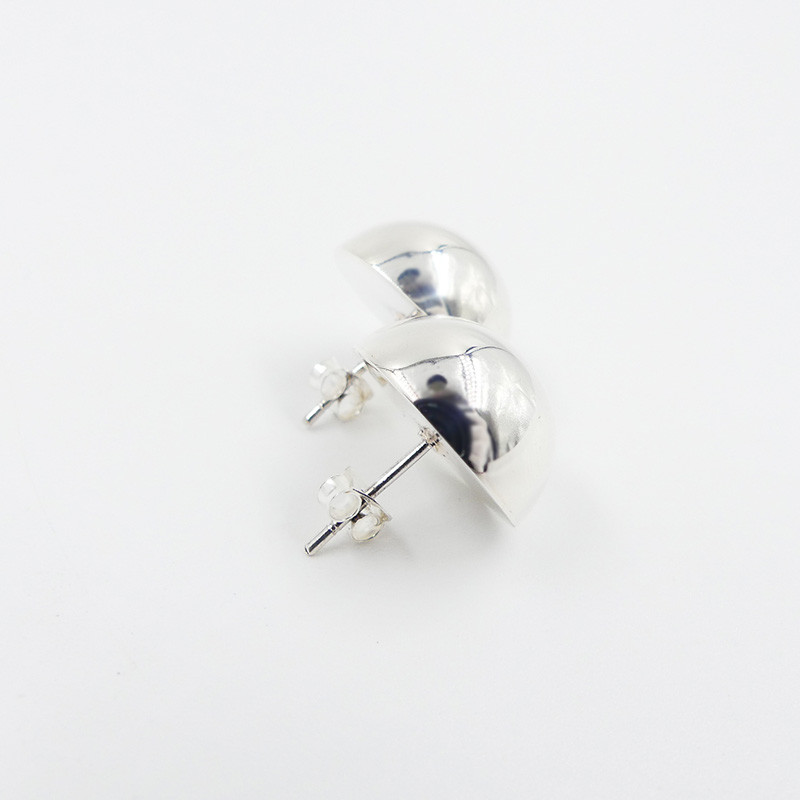 Clous d'oreilles demi-boules Argent 16 mm
