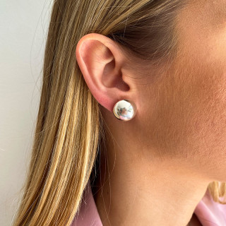 Clous d'oreilles demi-boules Argent 16 mm