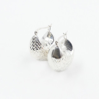 Créoles Argent panier texturé