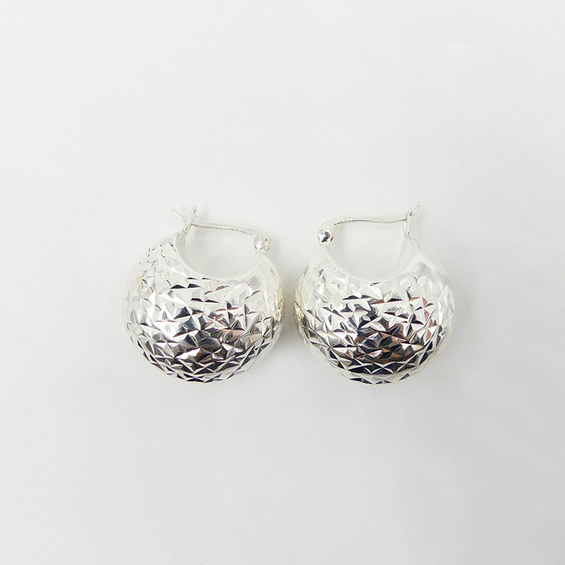 Créoles Argent panier texturé