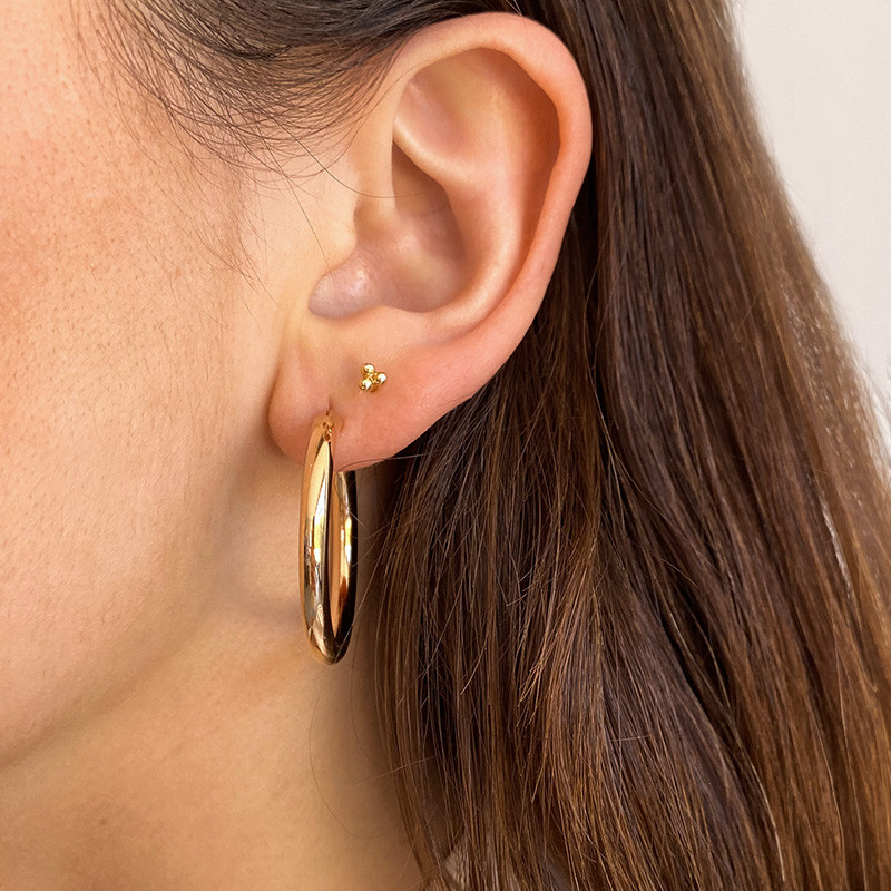 Créoles épaisses Plaqué Or 30 mm