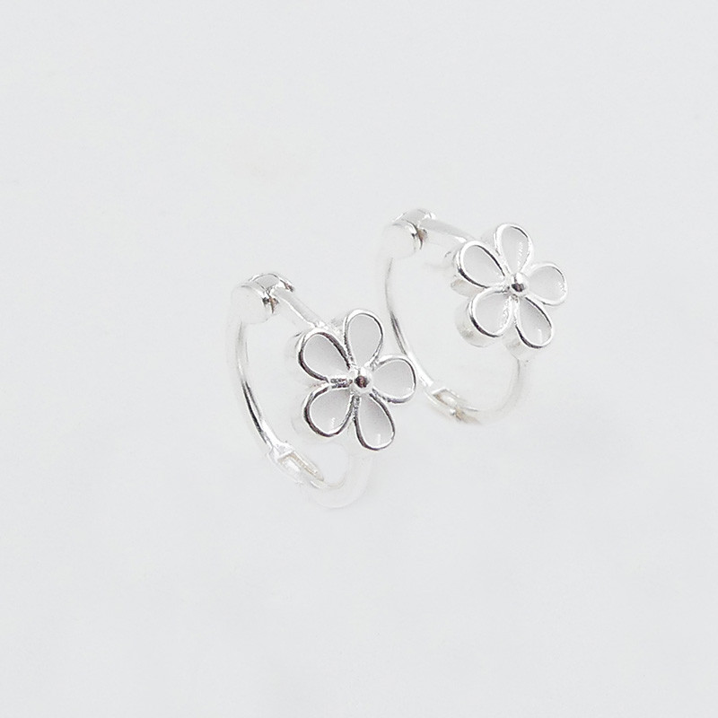 Mini Créoles Argent fleur