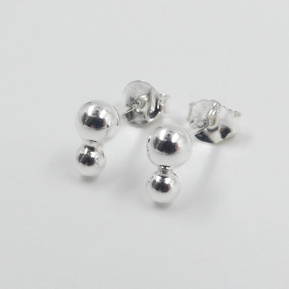 Clous d'oreilles Argent double boules