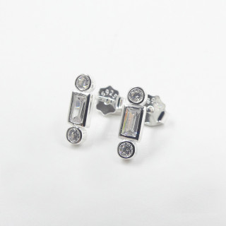 Boucles d'oreilles Argent baguette strass