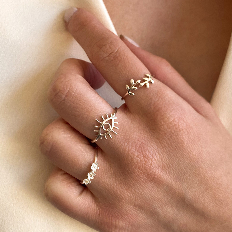 Bague Argent fine feuille de laurier ajustable