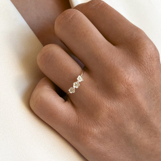 Bague Argent Trio de fleurs ajustable