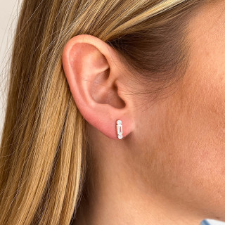 Boucles d'oreilles Argent baguette strass