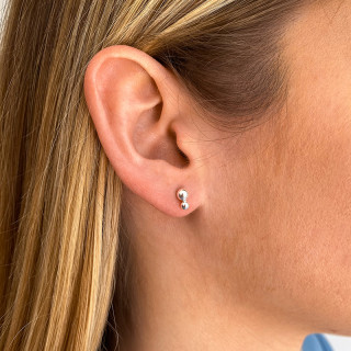 Clous d'oreilles Argent double boules