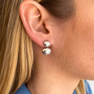 Boucles d'oreilles Argent double galets