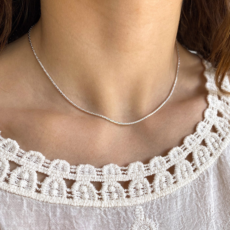 Collier Argent maille cobra