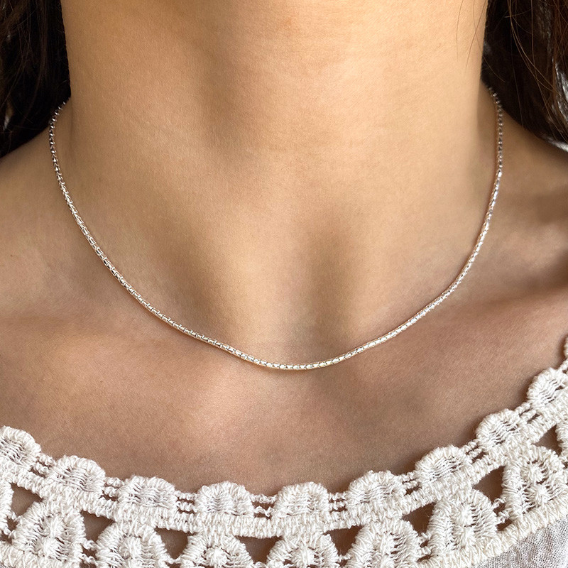 Collier Argent maille cobra