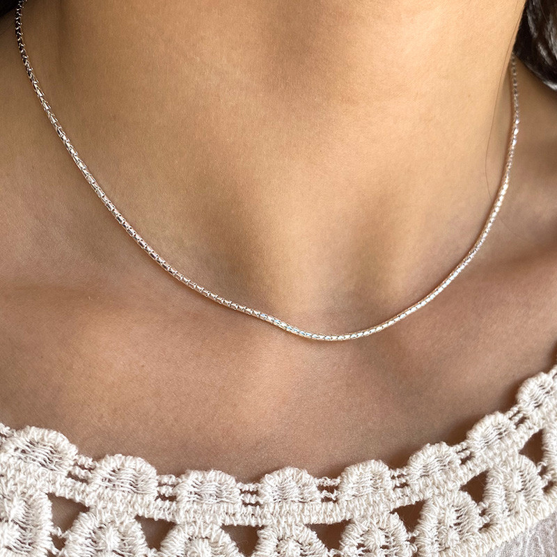 Collier Argent maille cobra