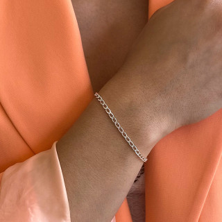 Bracelet Argent maille gourmette allongée
