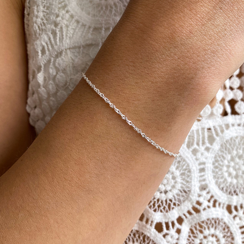 Bracelet Argent maille torsadée