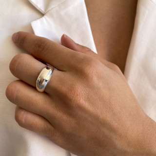 Bague Argent bombée