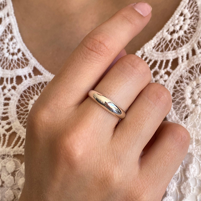 Bague Argent fine bombée