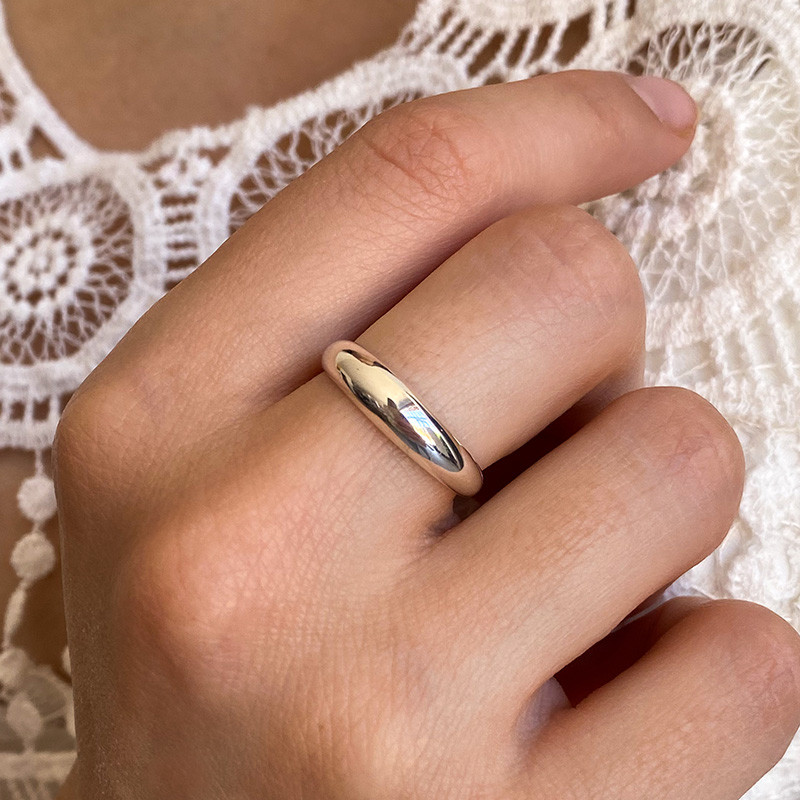 Bague Argent fine bombée