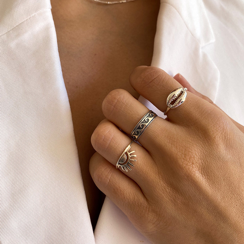 Bague Argent Vague en relief