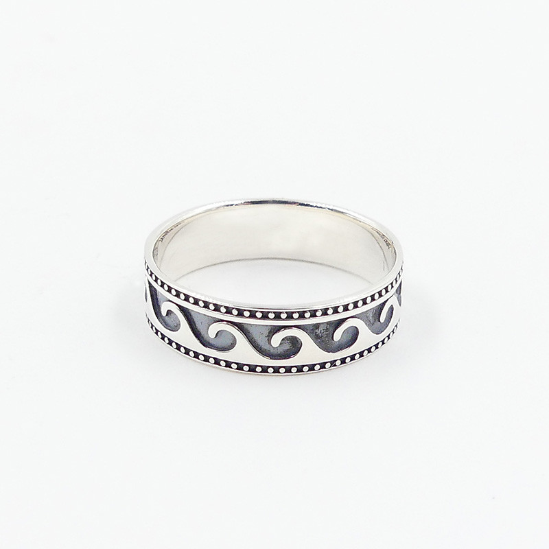 Bague Argent Vague en relief