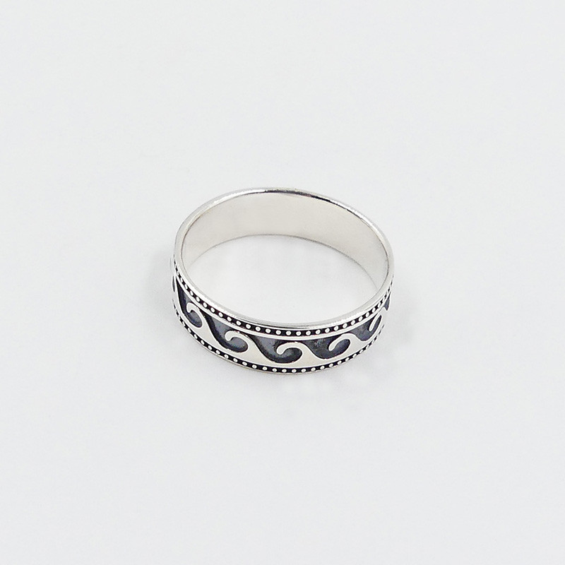 Bague Argent Vague en relief