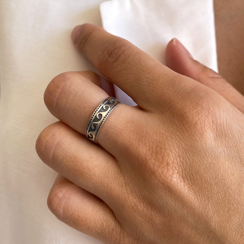 Bague Argent Vague en relief