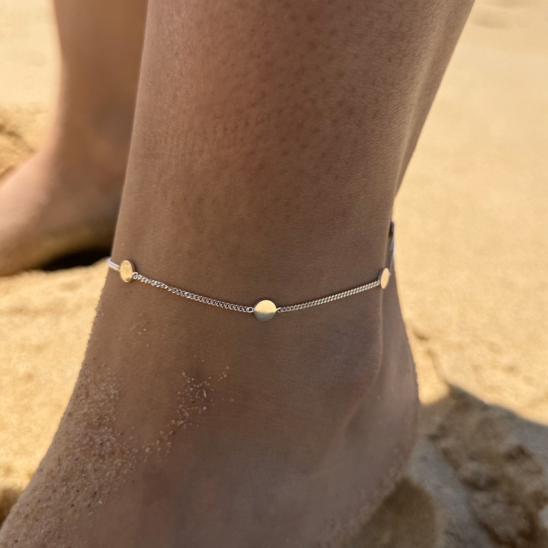 Bracelet de cheville Argent pastilles
