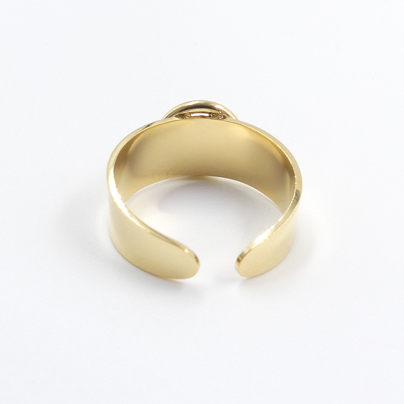 Bague ajustable acier doré Fermoir fin