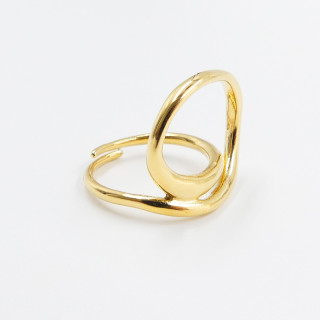 Bague ajustable acier doré round double