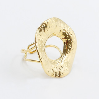 Bague ajustable acier doré donut