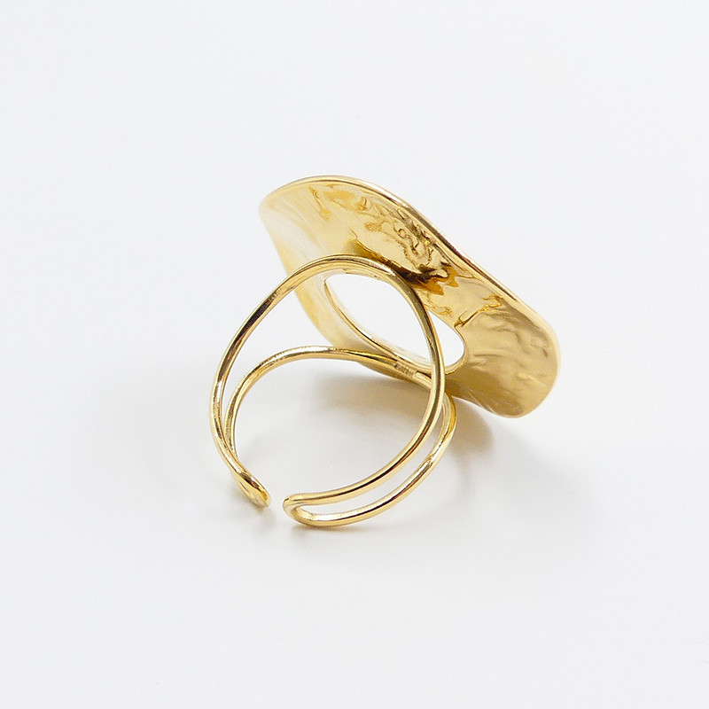 Bague ajustable acier doré donut