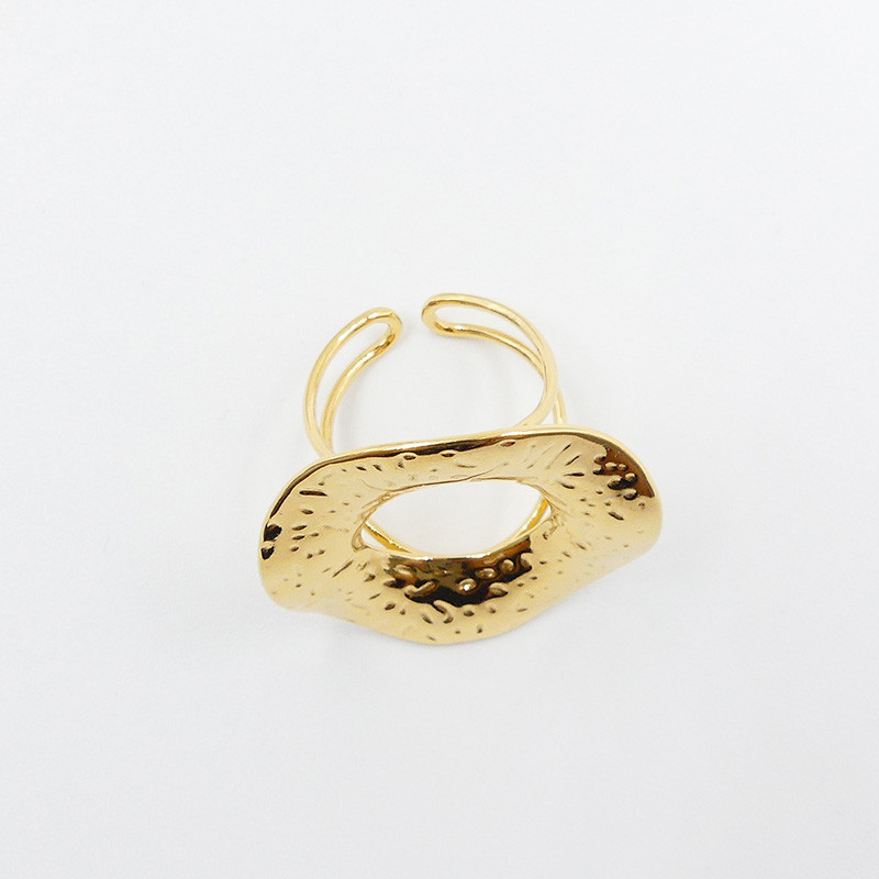 Bague ajustable acier doré donut