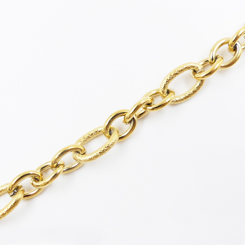 Bracelet acier doré maille ovale allongé