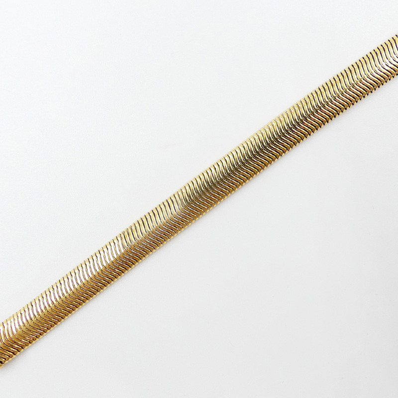 Bracelet acier doré grosse maille serpent