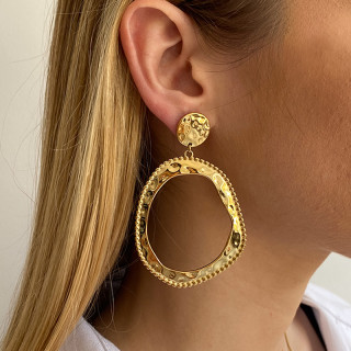 Boucles d’oreilles acier pendantes ronds