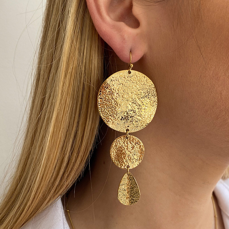 Boucles d’oreilles acier pendantes solaire