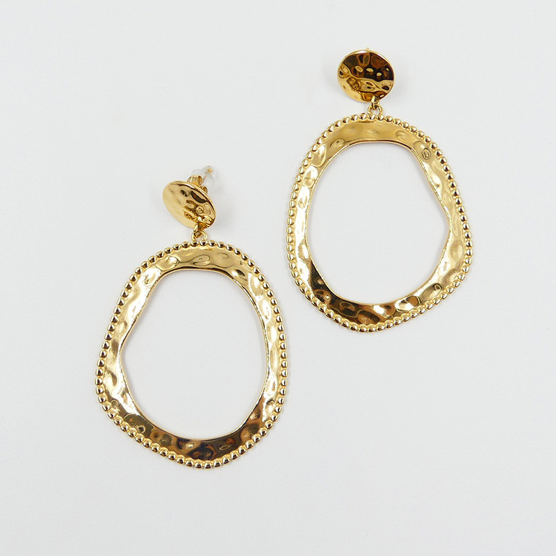 Boucles d’oreilles acier pendantes ronds