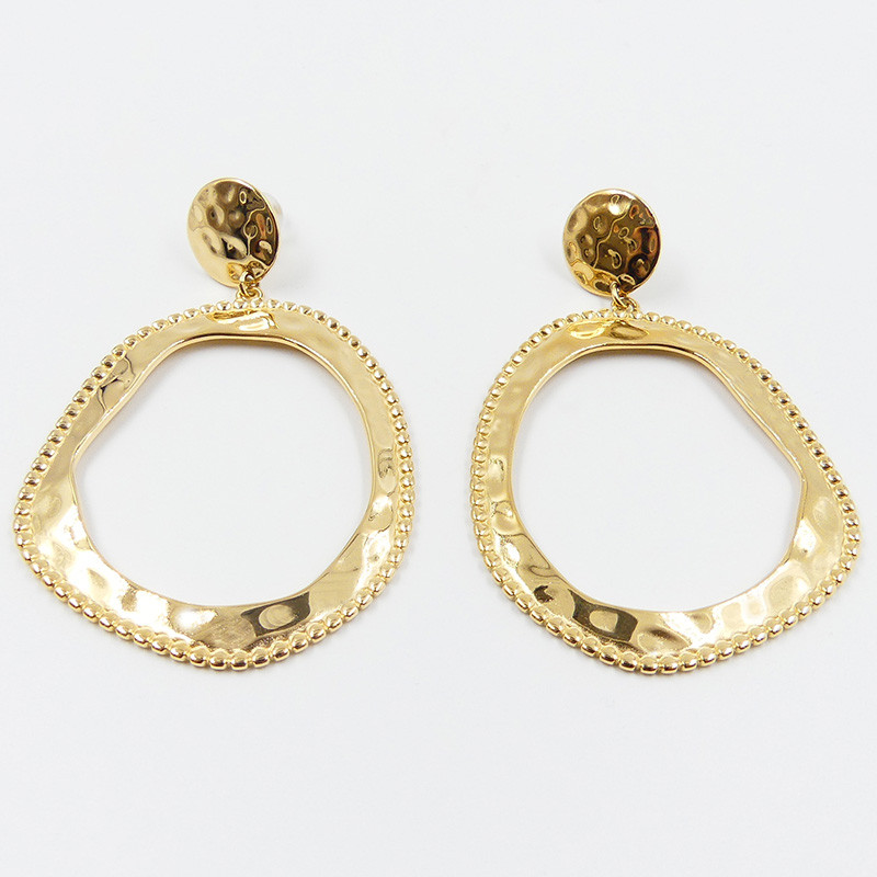 Boucles d’oreilles acier pendantes ronds