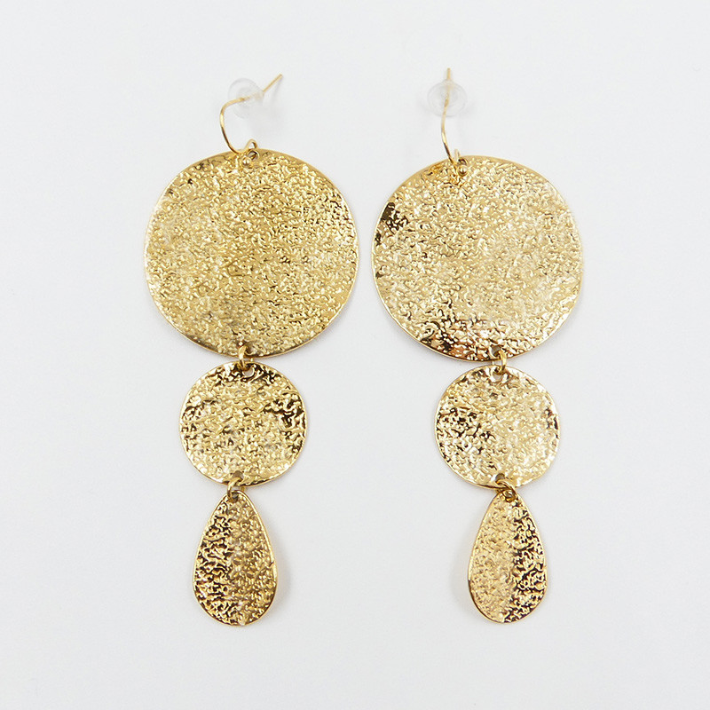 Boucles d’oreilles acier pendantes pétales