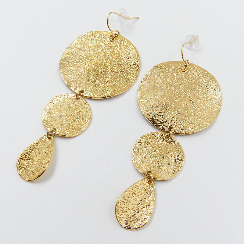 Boucles d’oreilles acier pendantes pétales