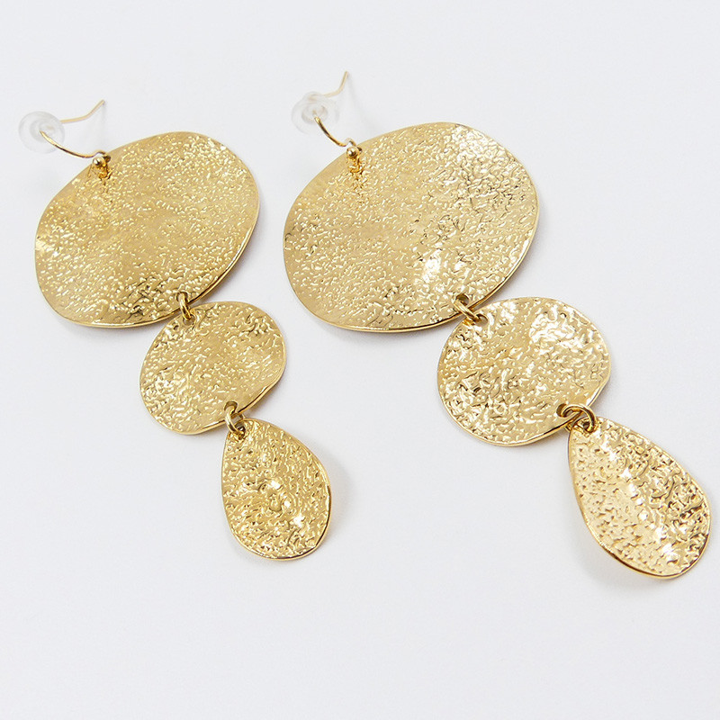 Boucles d’oreilles acier pendantes pétales