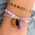 Bracelet Cordon Liberty doré médaille et pompon
