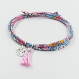 Bracelet Cordon Liberty Argent cactus et pompon