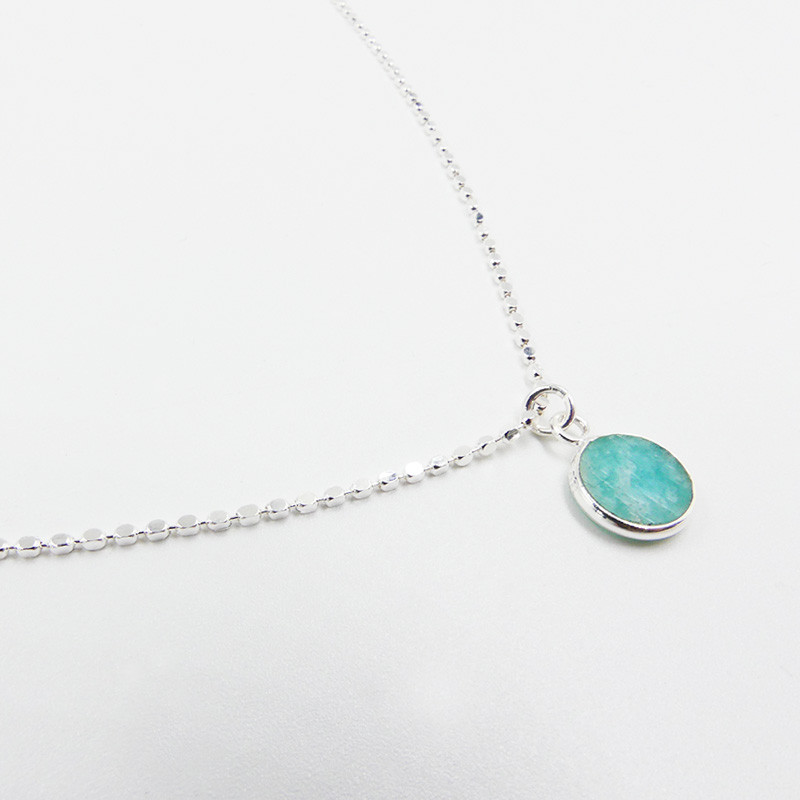 Collier Argent Amazonite