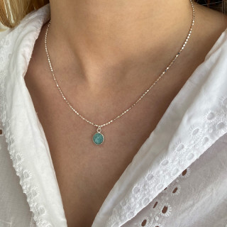 Collier Argent Amazonite
