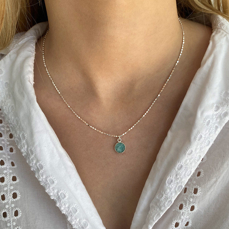 Collier Argent Amazonite