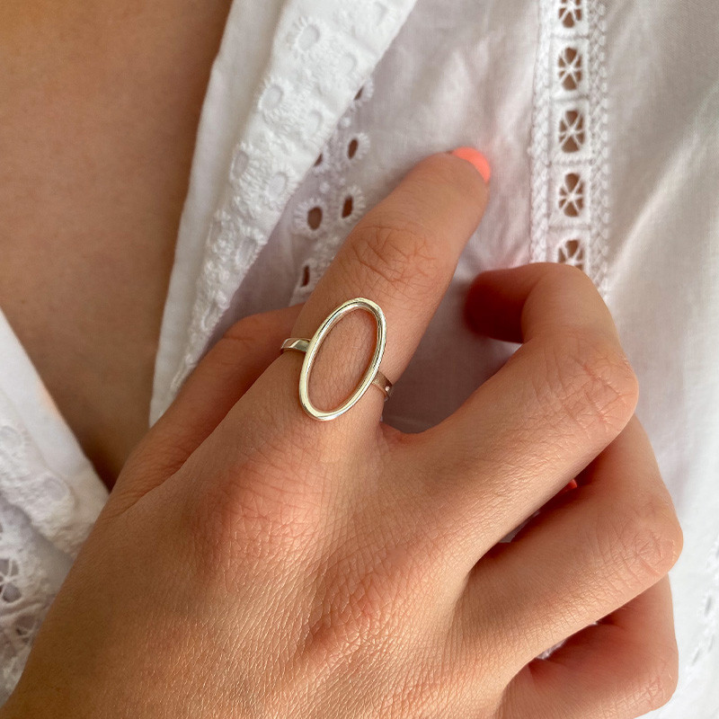 Bague Argent Ovale fin