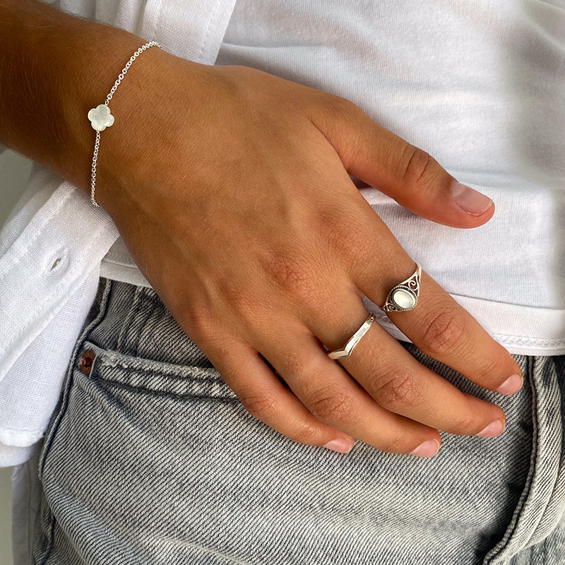 Bague Argent Chevron nacre