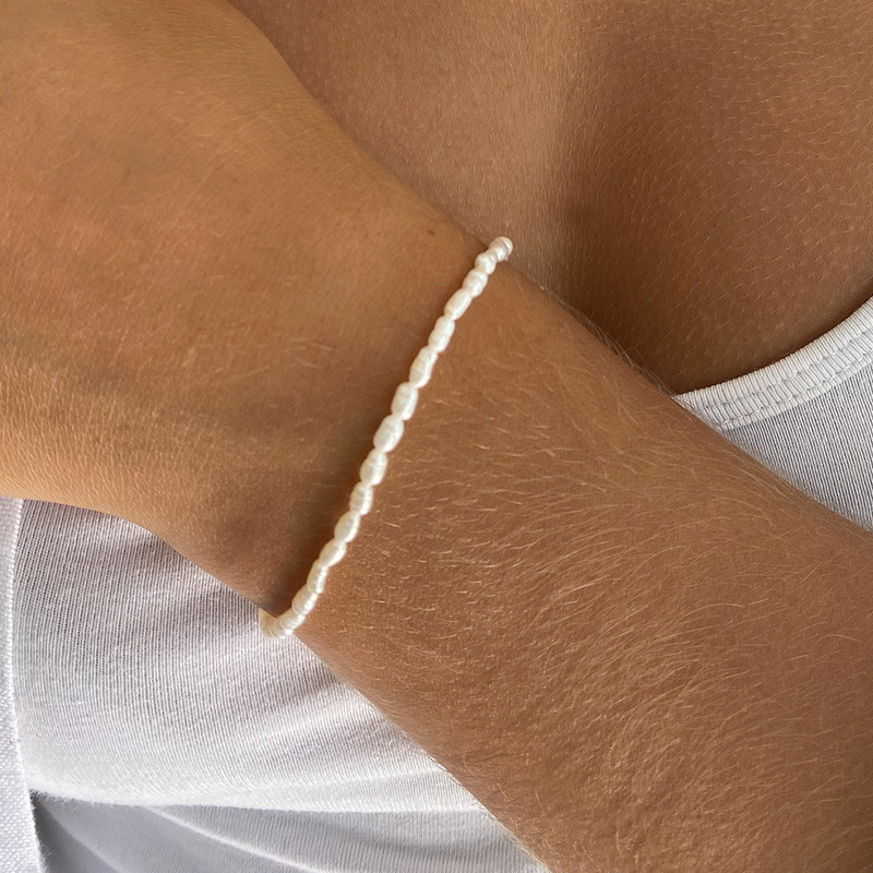 Bracelet acier doré perles d’eau douce