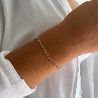 Bracelet acier doré maille allongée