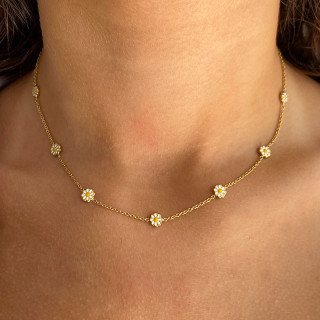 Collier acier doré Daisy